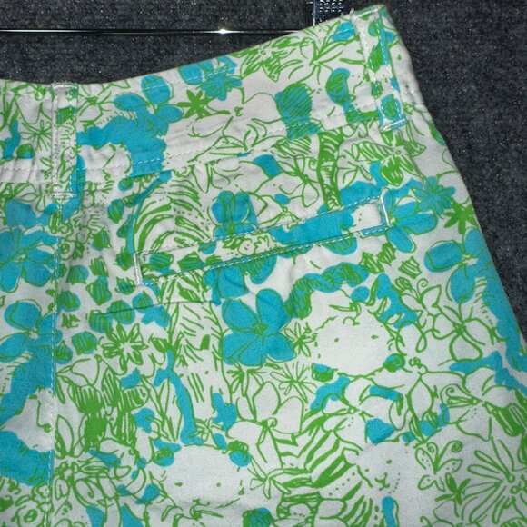 Lilly Pulitzer The Callahan Short Womens 0 Green Its a Zoo Print Cotton Pockets - Picture 9 of 9
